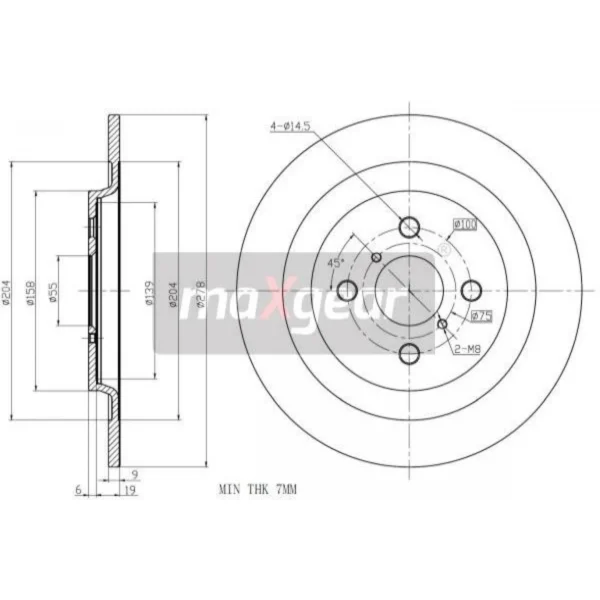 Brake Disc MAXGEAR 19-2477