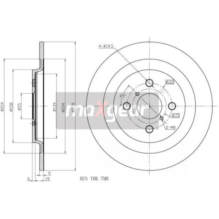Brake Disc MAXGEAR 19-2477
