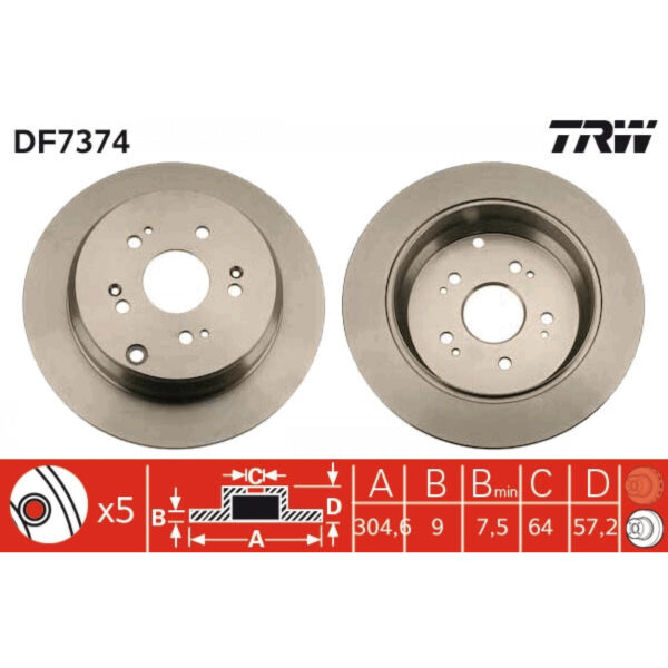 Brake Disc TRW DF7374