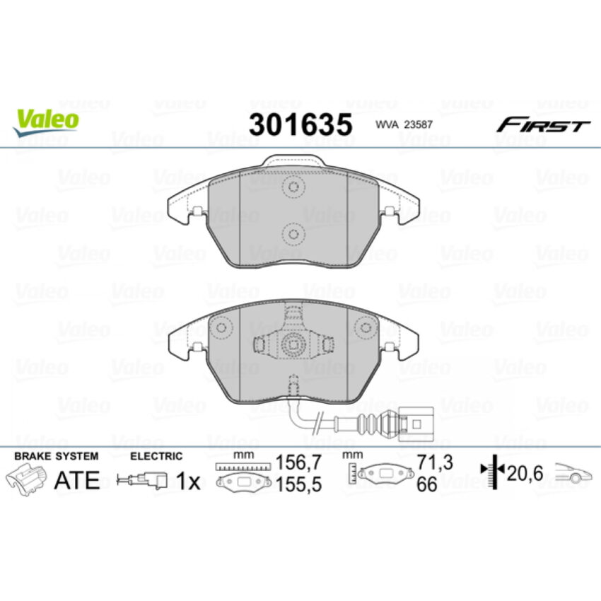 Brake Pad Set, disc brake VALEO 301635