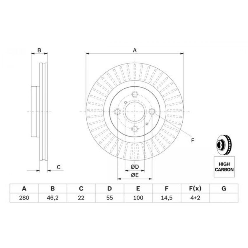 Brake Disc BOSCH 0 986 479 E37