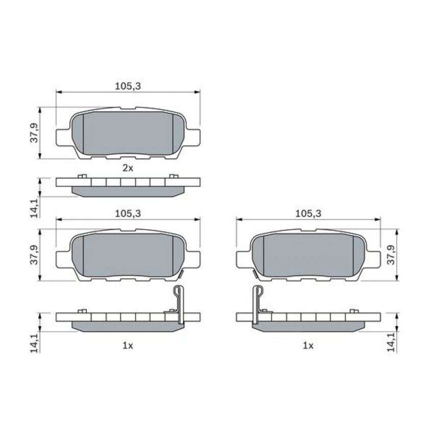 Brake Pad Set, disc brake BOSCH 0 986 494 090