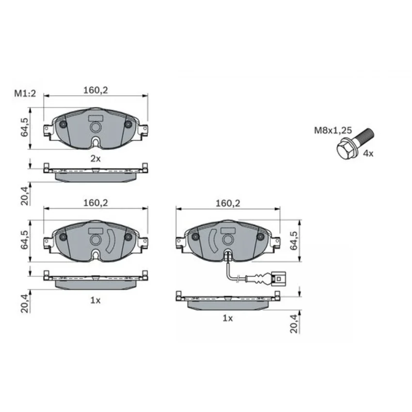 Brake Pad Set, disc brake BOSCH 0 986 494 660