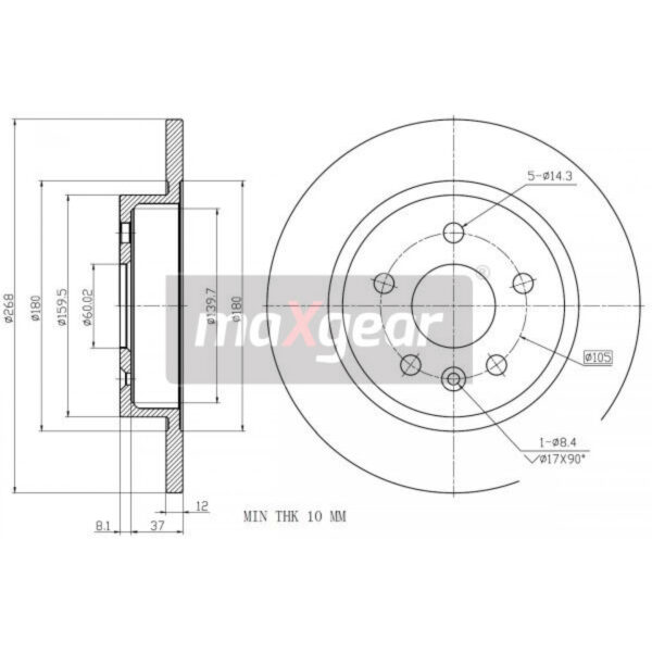 Brake Disc MAXGEAR 19-2333