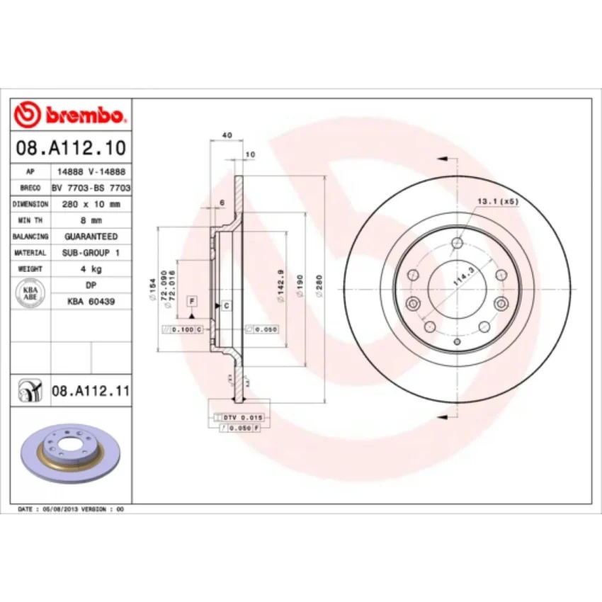Brake Disc BREMBO 08.A112.11