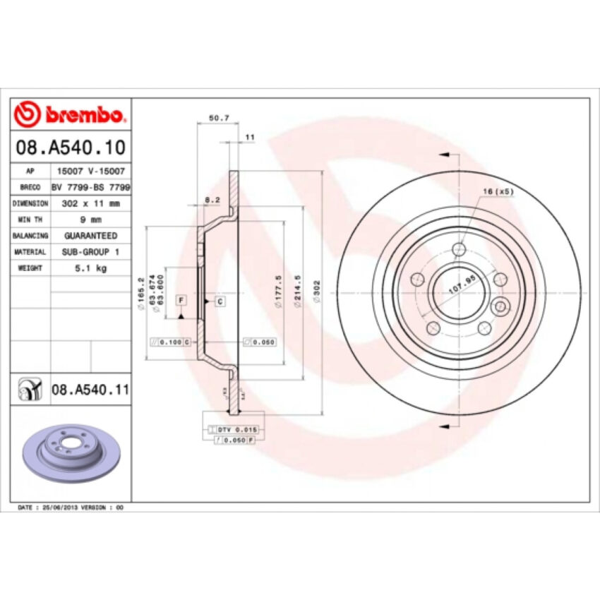 Brake Disc BREMBO 08.A540.11