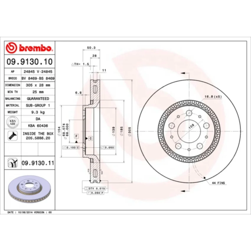 Brake Disc BREMBO 09.9130.11