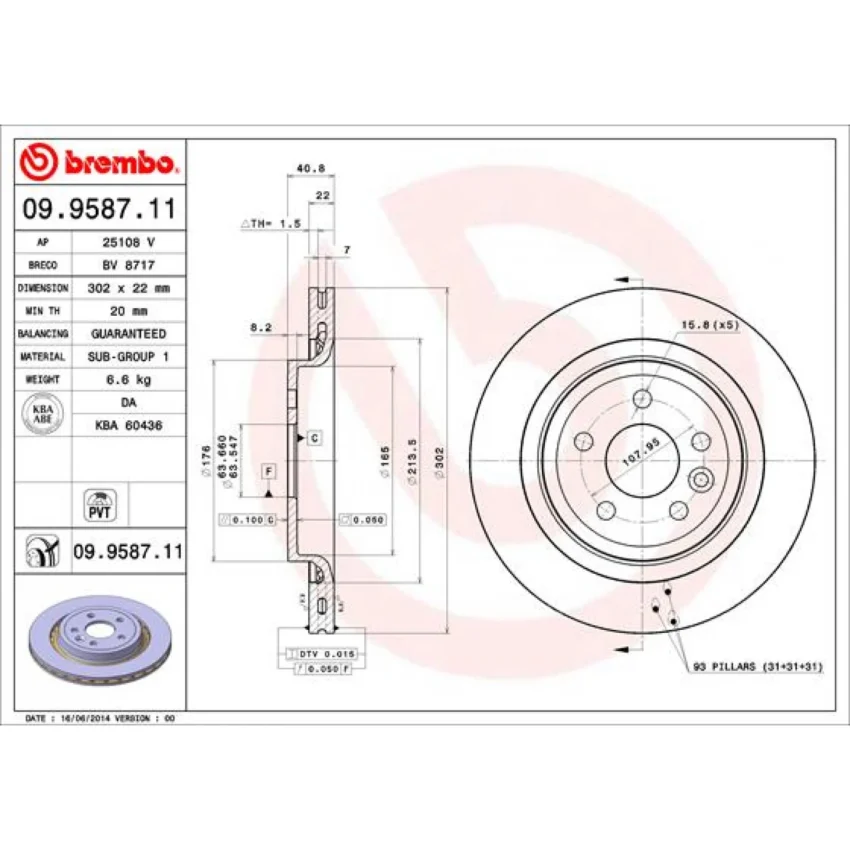 Brake Disc BREMBO 09.9587.11