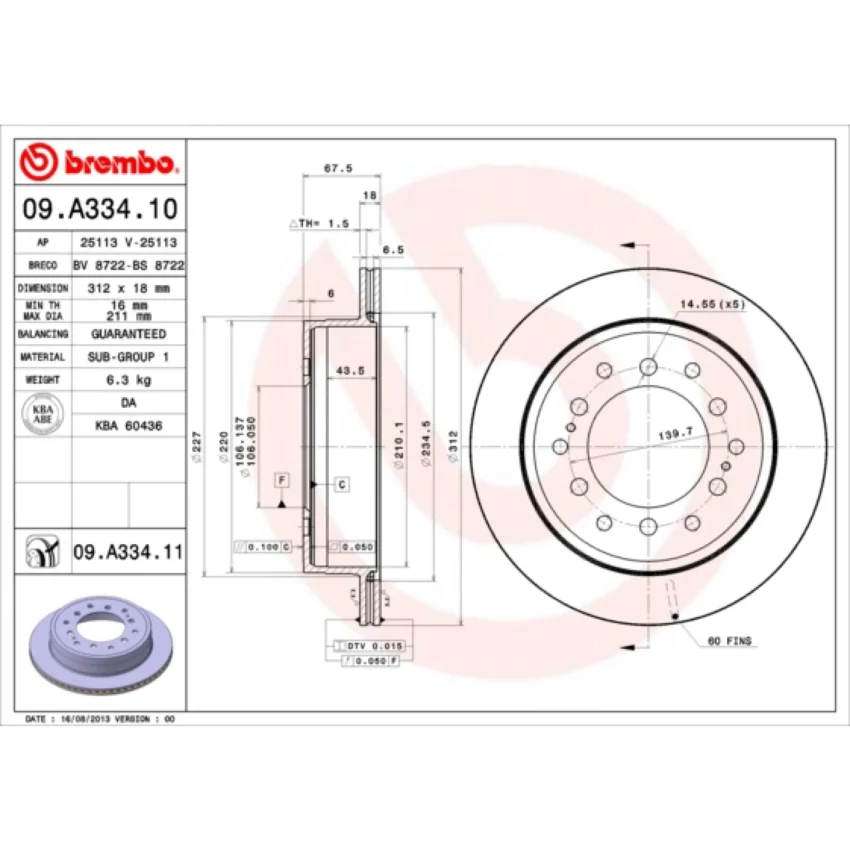 Brake Disc BREMBO 09.A334.11