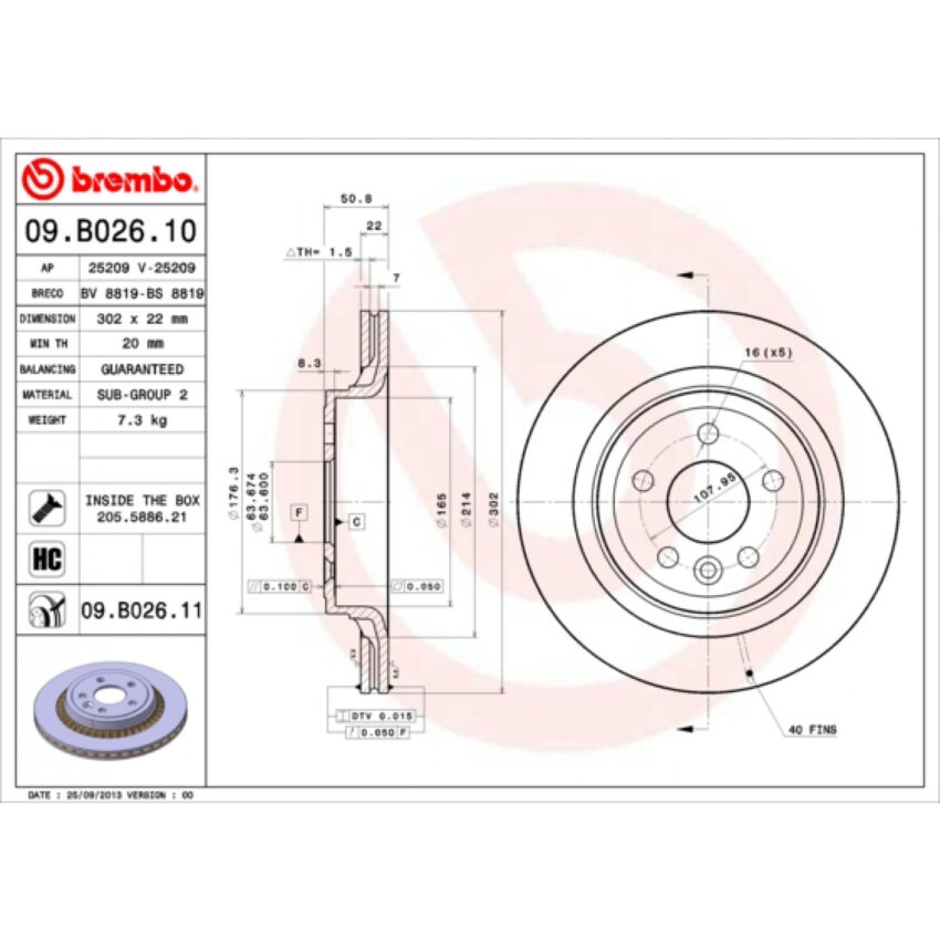 Brake Disc BREMBO 09.B026.11