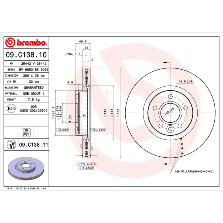 Brake Disc BREMBO 09.C138.11