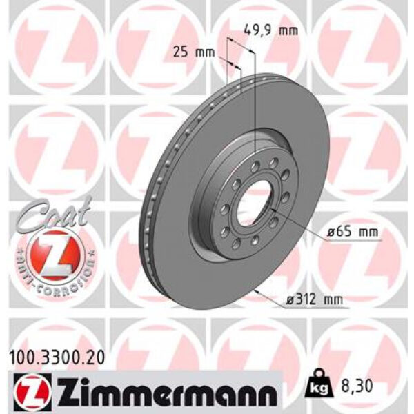 Brake Disc ZIMMERMANN 100.3300.20