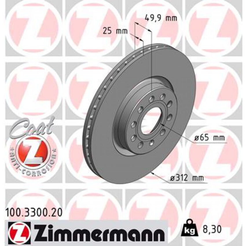 Brake Disc ZIMMERMANN 100.3300.20