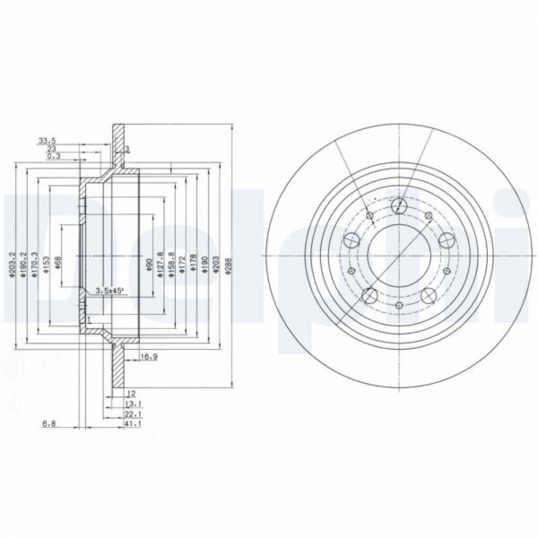 Brake Disc DELPHI BG3515