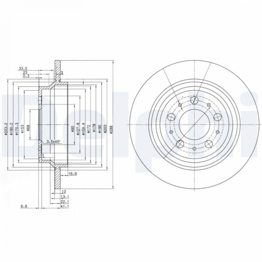 Brake Disc DELPHI BG3515