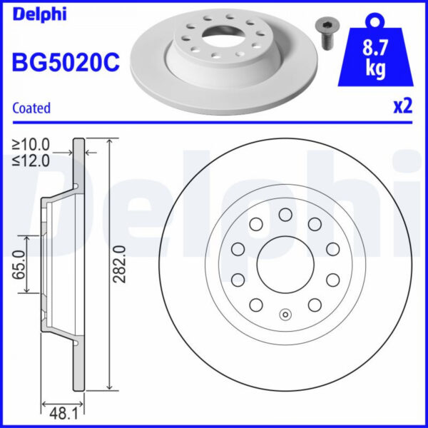Brake Disc DELPHI BG5020C