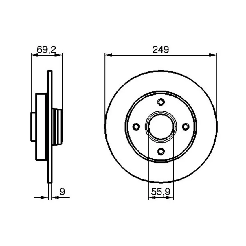 Brake Disc BOSCH 0 986 479 255
