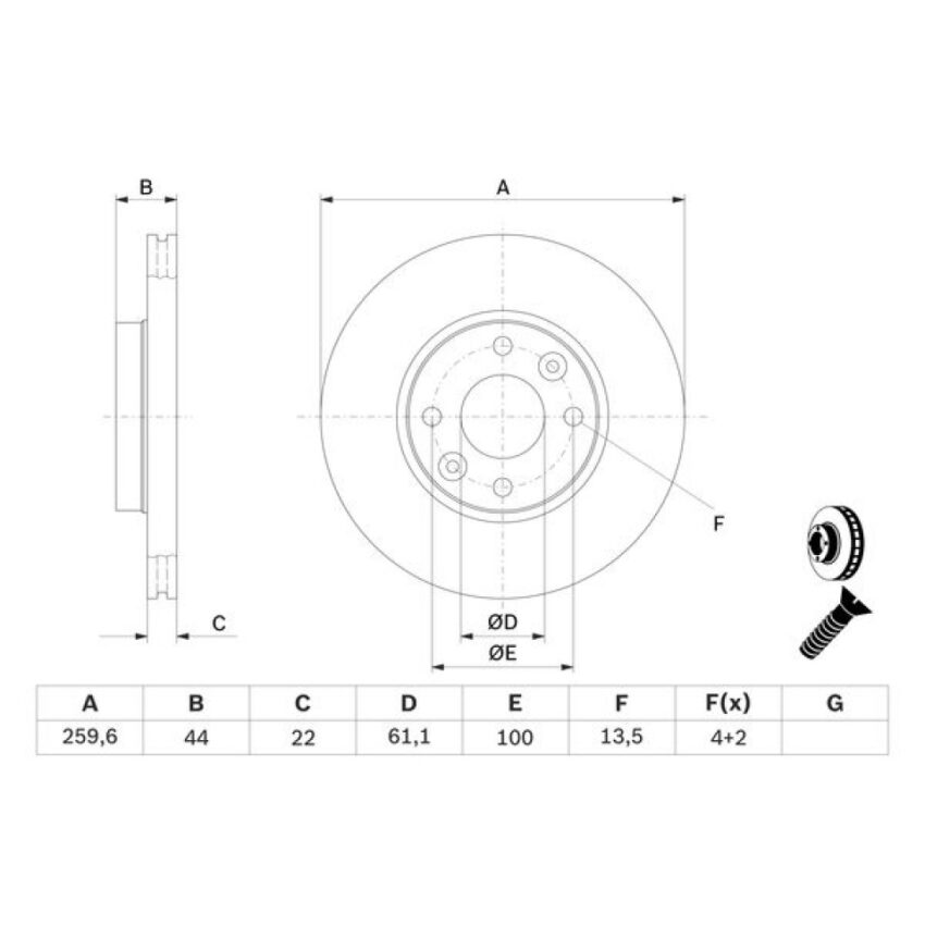 Brake Disc BOSCH 0 986 479 425
