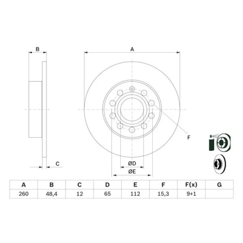 Brake Disc BOSCH 0 986 479 B78