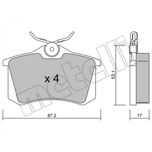 Brake Pad Set, disc brake METELLI 22-0100-1