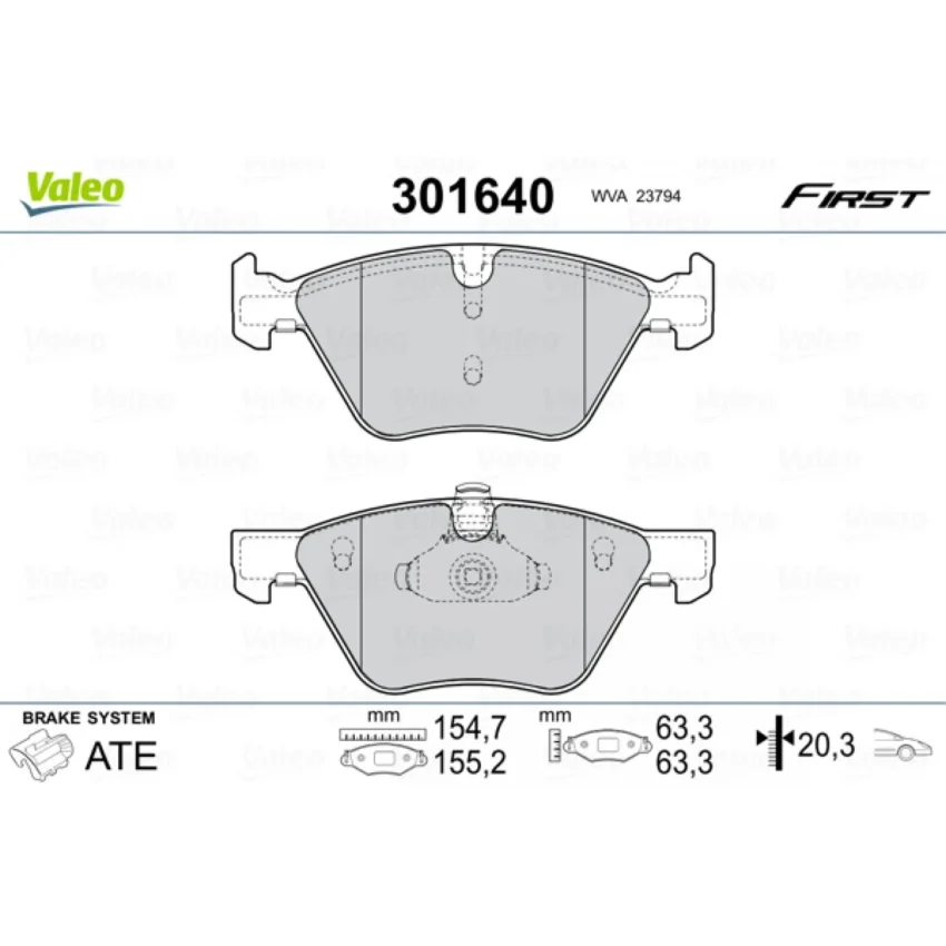 Brake Pad Set, disc brake VALEO 301640