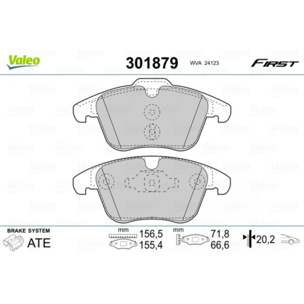 Brake Pad Set, disc brake VALEO 301879