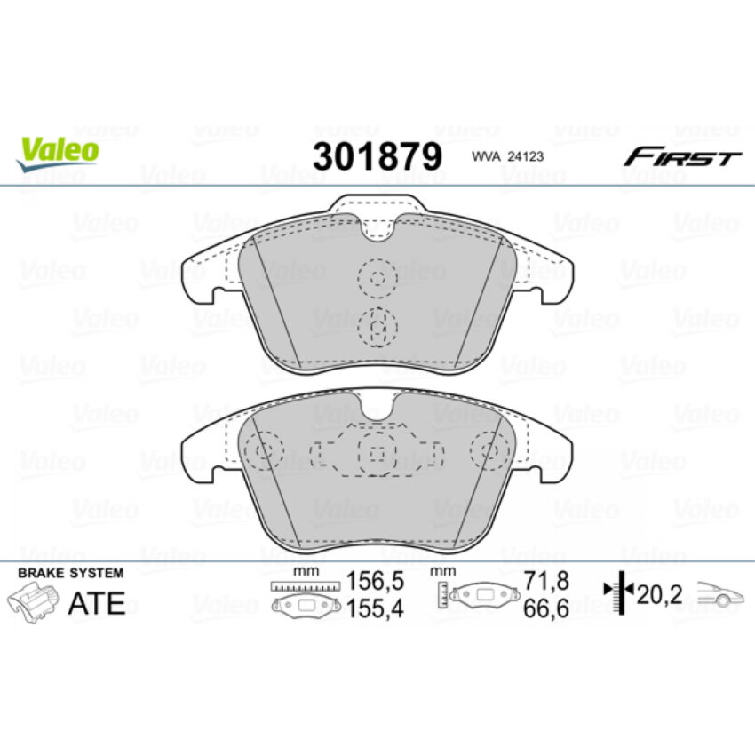 Brake Pad Set, disc brake VALEO 301879