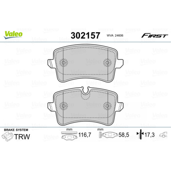 Brake Pad Set, disc brake VALEO 302157