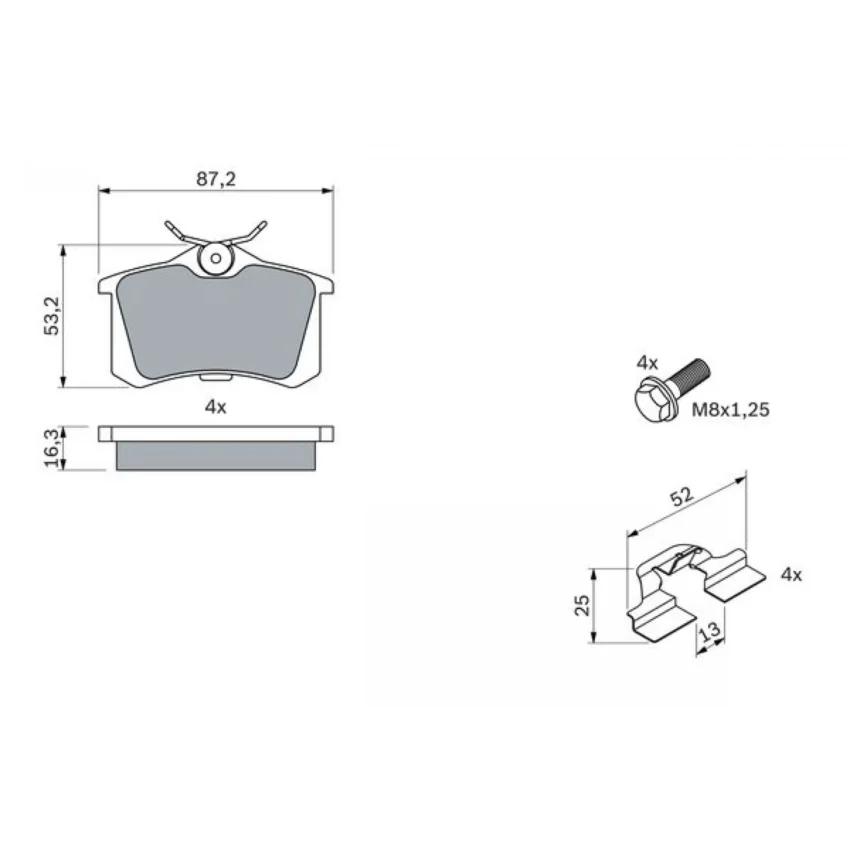 Brake Pad Set, disc brake BOSCH 0 986 494 596