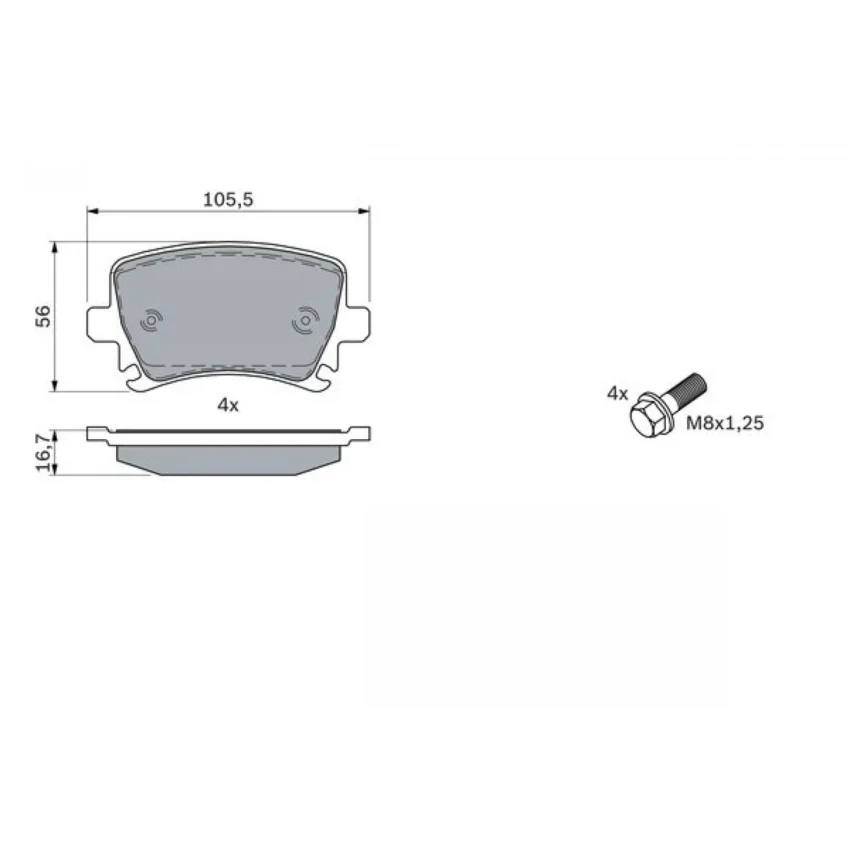 Brake Pad Set, disc brake BOSCH 0 986 494 053