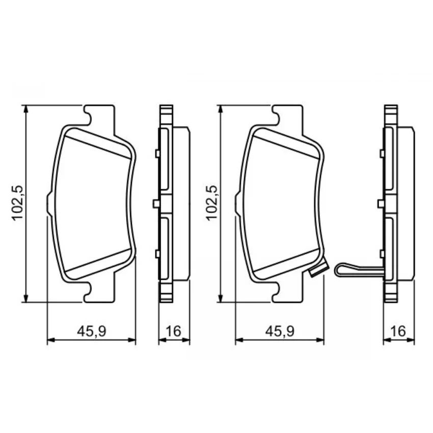 Brake Pad Set, disc brake BOSCH 0 986 494 182
