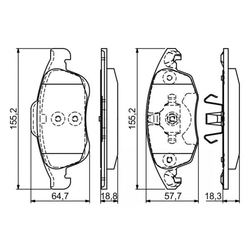 Brake Pad Set, disc brake BOSCH 0 986 494 235