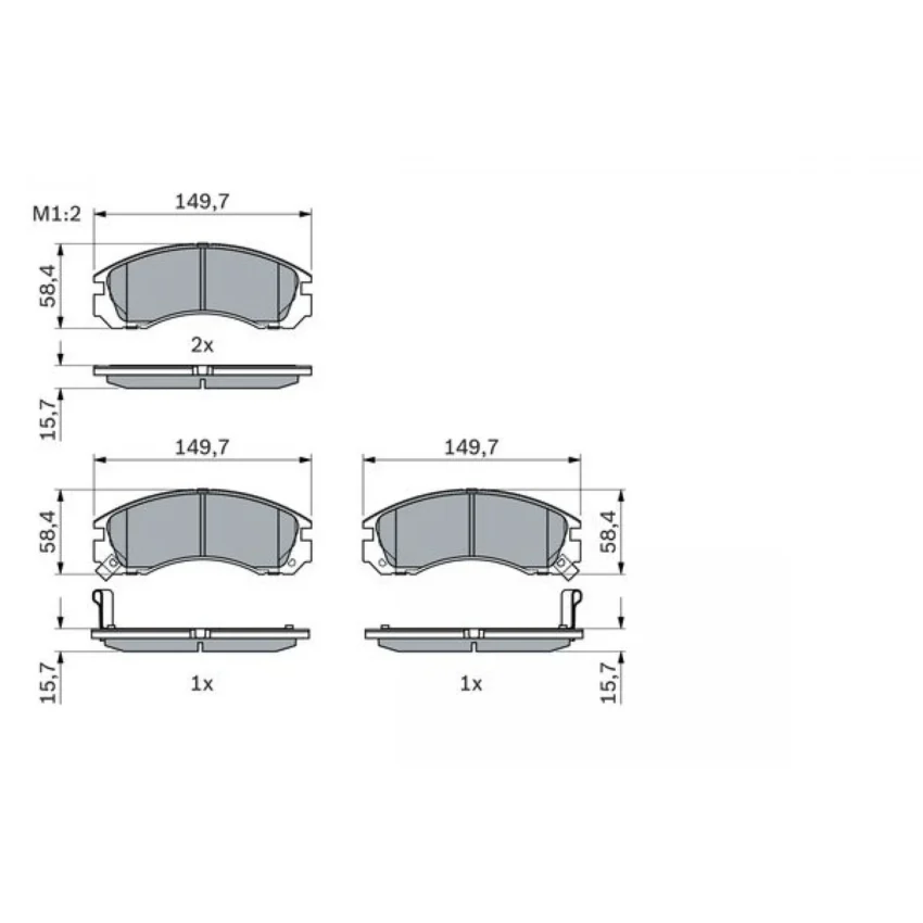Brake Pad Set, disc brake BOSCH 0 986 424 523