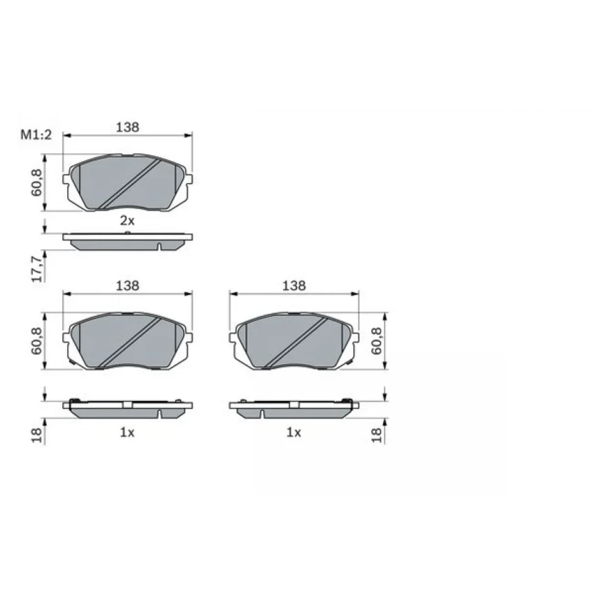 Brake Pad Set, disc brake BOSCH 0 986 494 559