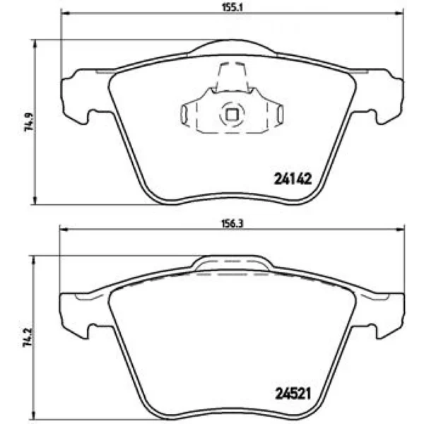 Brake Pad Set, disc brake BREMBO P 24 077