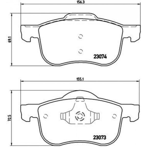 Brake Pad Set, disc brake BREMBO P 86 016
