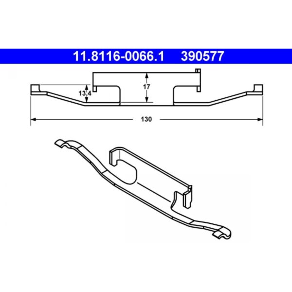 Spring, brake caliper ATE 11.8116-0066.1