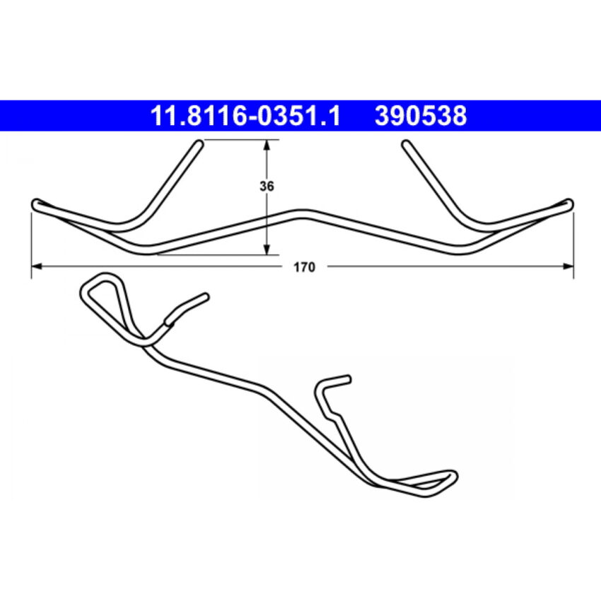 Spring, brake caliper ATE 11.8116-0351.1