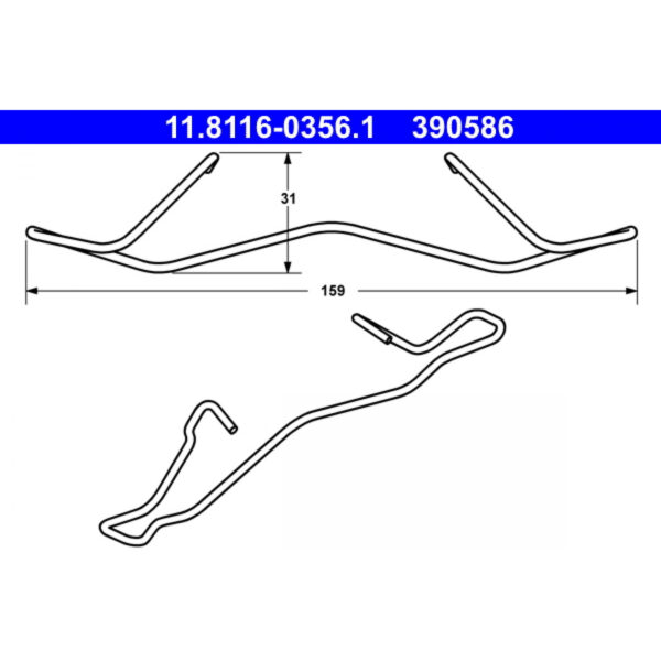 Spring, brake caliper ATE 11.8116-0356.1