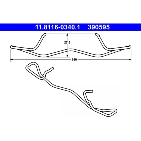 Spring, brake caliper ATE 11.8116-0340.1