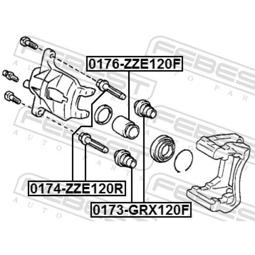 Bellow, brake caliper guide FEBEST 0173-GRX120F