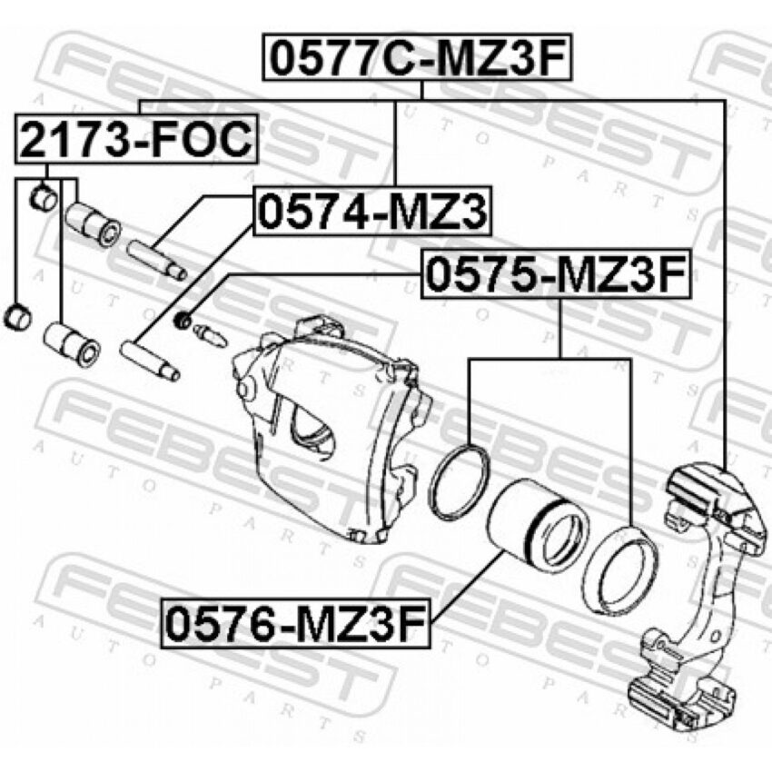 Bellow, brake caliper guide FEBEST 2173-FOC